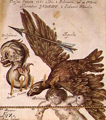 Heveliova kresba komety z roku 1661