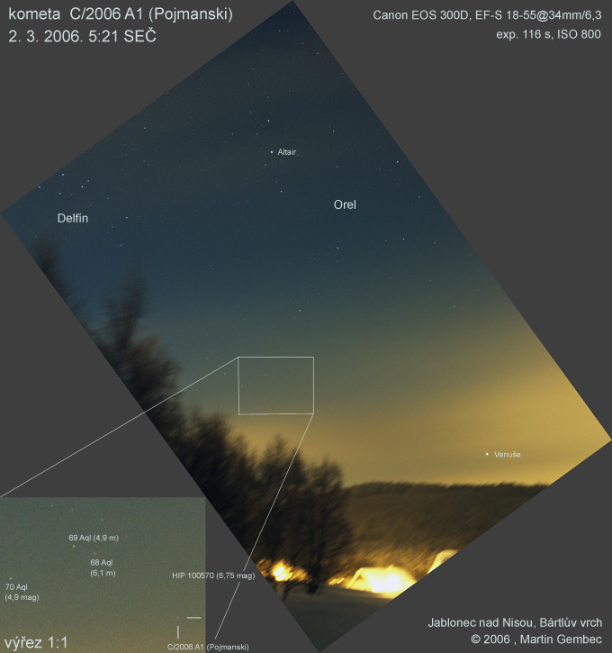 fotka komety a okol - ir zbr