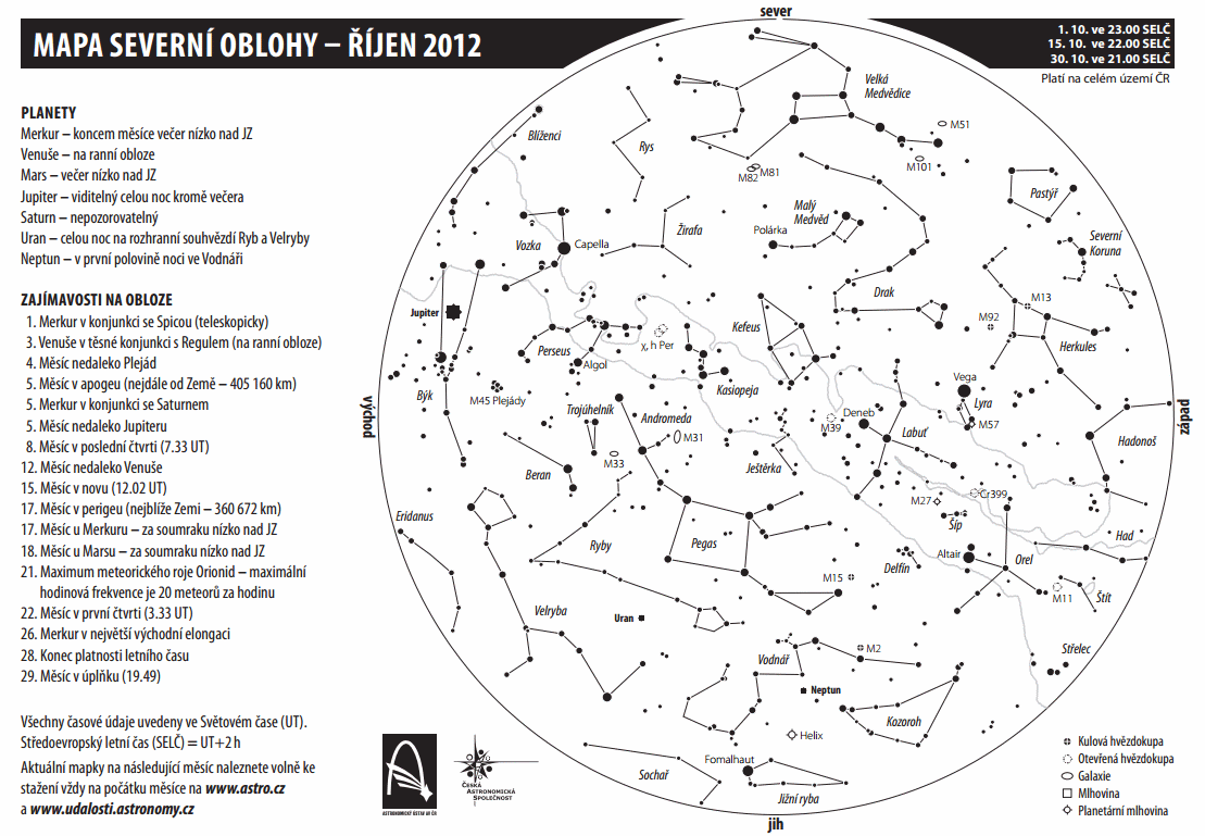 mapa oblohy v říjnu, Aleš Majer