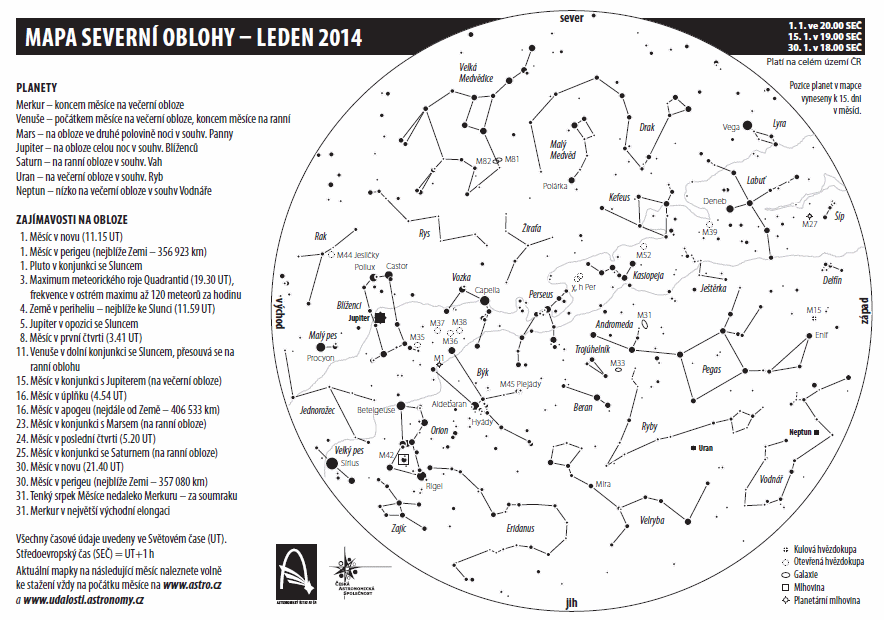 mapa oblohy v lednu 2014, Aleš Majer