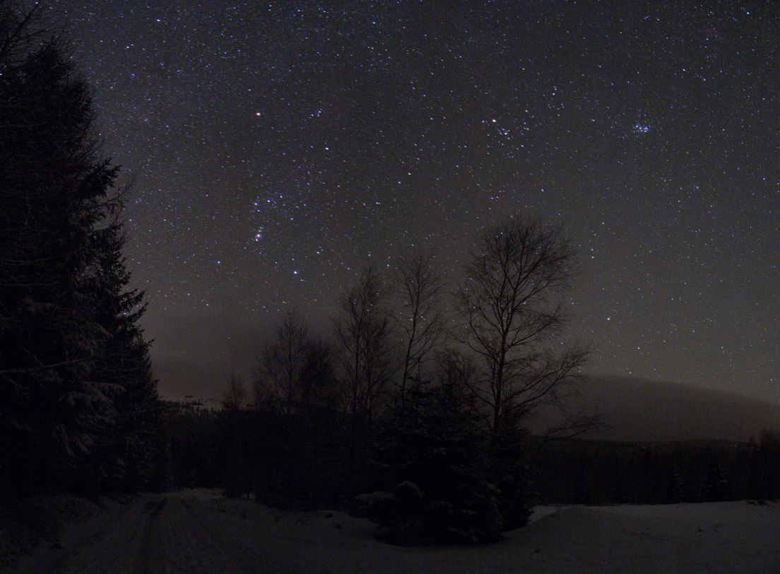 Panorama z Rozdroze s kometou Lovejoy