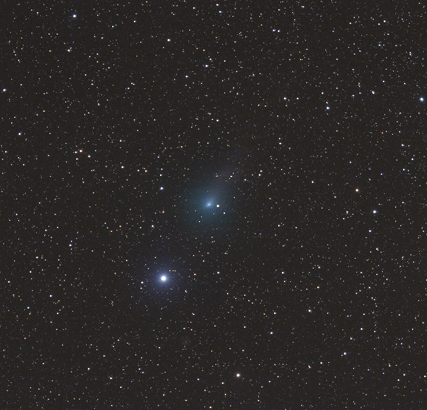 Kometa C/2017 O1 (ASASSN) 19. 10. 2017 kolem 22:30 SELČ. Foto: Martin Gembec