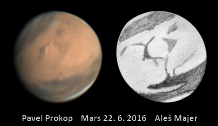 Mars 22.6.2016 na fotografii a kresbě
