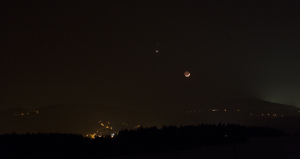seskupení Měsíce Venuše a Marsu 20.2.2015