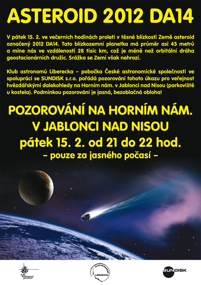 Asteroid 2012 DA14 pozvánka