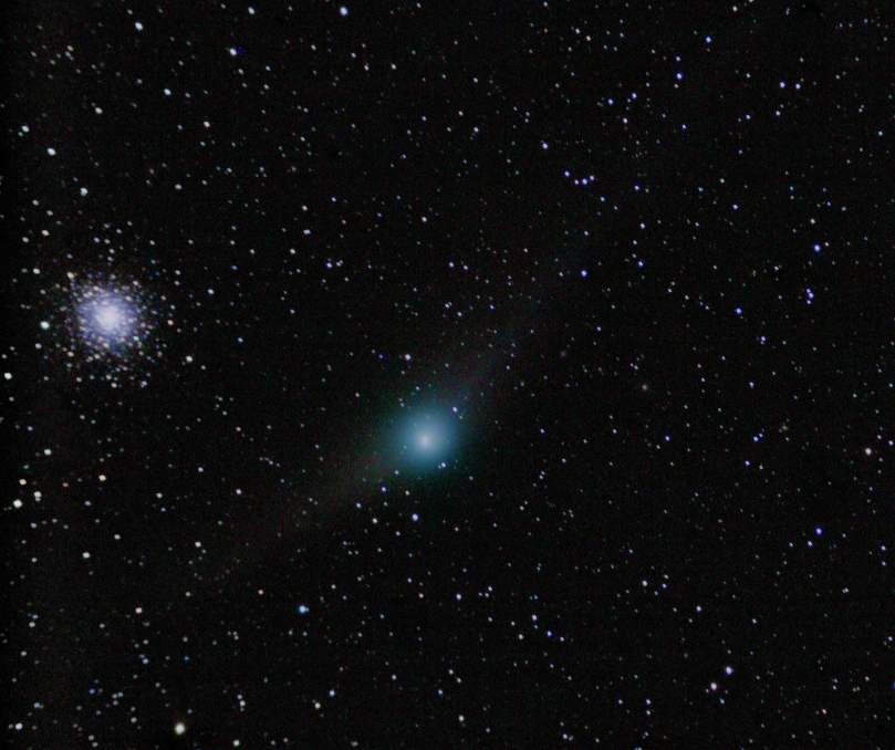 kometa C/2009 P1 (Garradd) u kulové hvězdokupy M92 v Herkulu