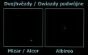 dvojhvězdy Mizar+Alcor a Albireo