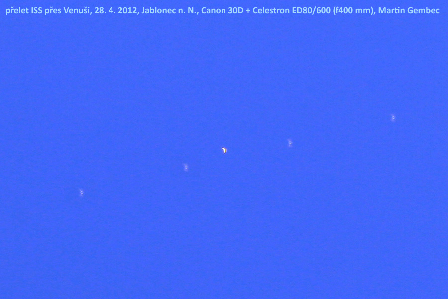 Přelet ISS přes Venuši 28.4.2012