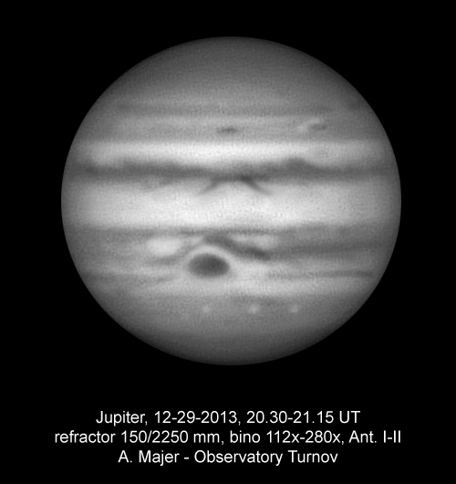Jupiter 29. 12. 2013 kresba Aleš Majer