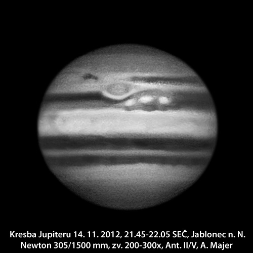 kresba Jupiteru ze 13. 11. 2012 Aleš Majer