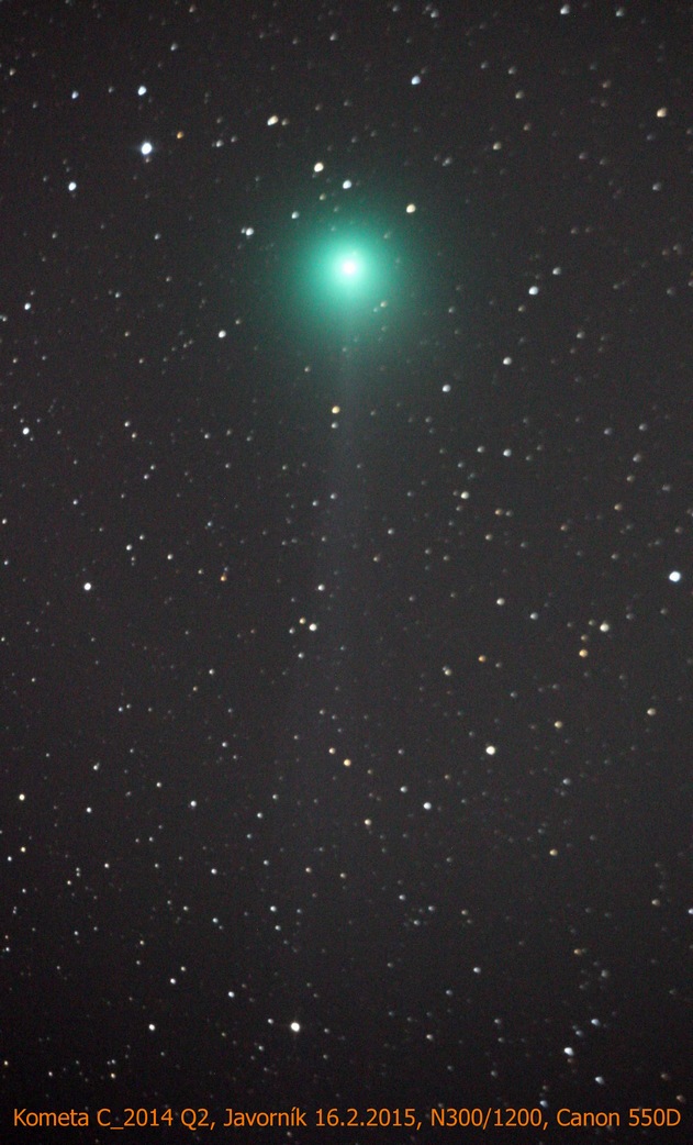Kometa Q2 Lovejoy z pozorovatelny Javorník na jaře 2015