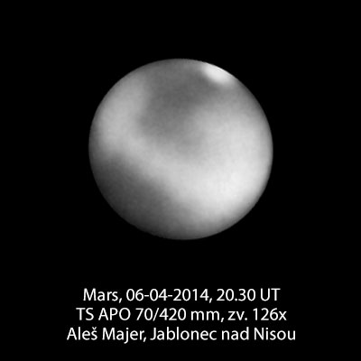 Mars 6. dubna 2014, kresba v počítači Aleše Majera