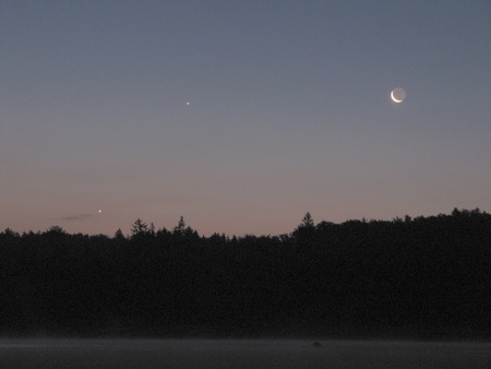 Měsíc, Jupiter a Venuše 23. 8. 2014