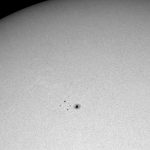 Sluneční skvrny 6. 6. 2020. Hvězdárna Turnov, Bresser Messier 102/1000, herschelův hranol, kamera QHY5-III224C.