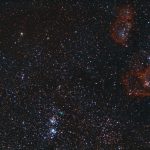 C/2017 T2 (PanSTARRS)  u  h a χ  – 25. 1. 2020 – Rozdroże Izerskie Pl, Pentax K-70, HOYA HMC Tele-Auto F=135mm 1:2.8, 125x60Sec , ISO6400 f/4  Optolong 2″ CLS filter,