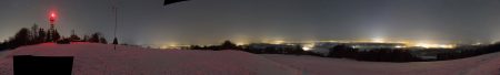 Pohled z Kozákova 24. ledna 2023 po půlnoci (360° kolem dokola)