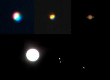 Momentky za okulárem 25. 2 2026 mobilem za okulárem dobsona GSO250. Venuše, Merkur, Saturn a Jupiter.