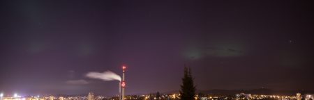 Pohled na polární záři z Liberce od Martina Maška