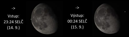 Zákryt Uranu Měsíce v noci ze 14. na 15. 9. 2022